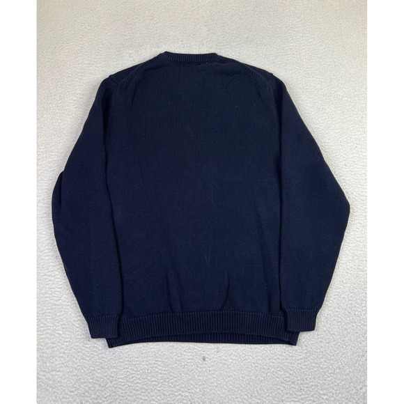 Eddie Bauer Sweater Mens Tall XL Navy Blue Cotton Crewneck Knit Pullover Classic - Picture 2 of 9